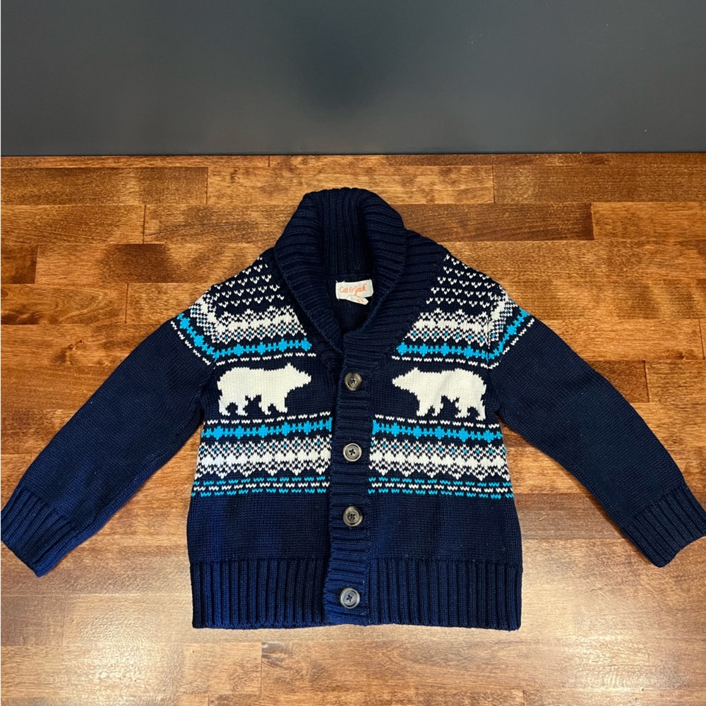 Baby Toddler Boy Cat & Jack Shawl Collar Sweater size 18 Months